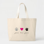 Peace Love Paws Tote Bags