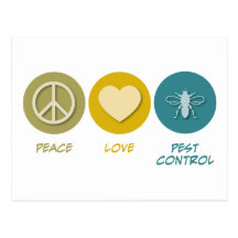 Peace Love Pest Control Postcard