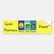 Peace Love Pharmacy Bumper Stickers