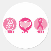 Peace Love Pink Hope Stickers