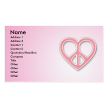 Peace & Love Pink Profile Card Business Card Template