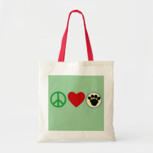 Peace Love Puppy Paws T shirts, Gifts Canvas Bags