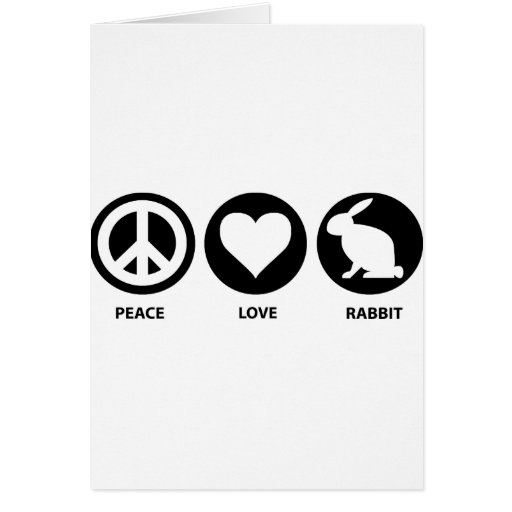 Peace Love Rabbit Greeting Cards