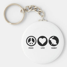 Peace Love Rabbit Keychain