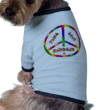 Peace Love RAINBOWS Doggie Tshirt