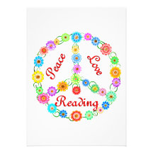 Peace Love Reading Personalized Invite