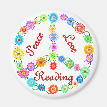 Peace Love Reading Refrigerator Magnets