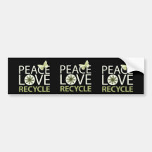 Peace Love Recycle Bumper Stickers