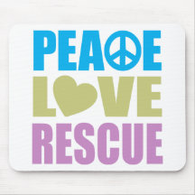 Peace Love Rescue Mouse Mats