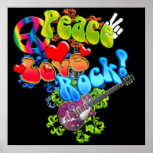 Peace Love Rock Poster