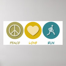 Peace Love Run Poster
