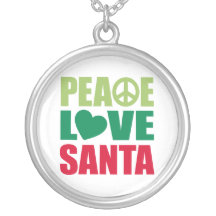 Peace Love Santa Personalised Necklace