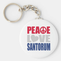 Peace Love Santorum Keychains