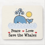 Peace Love Save The Whales Mousepad