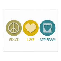 Peace Love Scrapbook Postcards