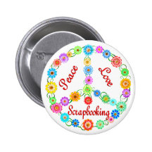 Peace Love Scrapbooking Pin