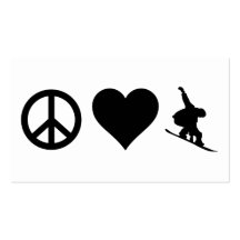 Peace Love Snowboarding Business Card Template