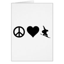 Peace Love Snowboarding Greeting Cards