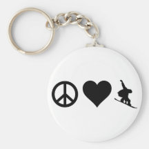 Peace Love Snowboarding Keychains