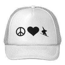 Peace Love Snowboarding Mesh Hats