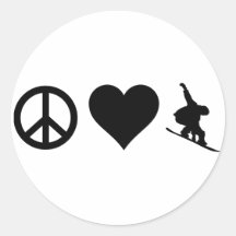 Peace Love Snowboarding Stickers