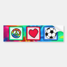 Peace, Love, Soccer Bumper Stickers