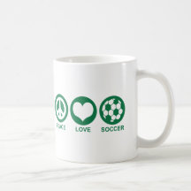 Peace Love Soccer Coffee Mugs