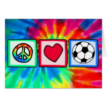Peace, Love, Soccer Greeting Card