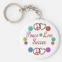 PEACE LOVE SOCCER KEY CHAIN