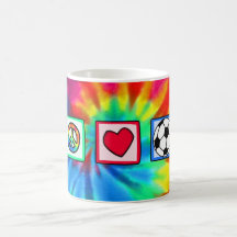 Peace, Love, Soccer Mugs
