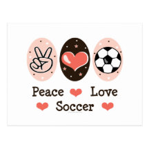 Peace Love Soccer Postcard
