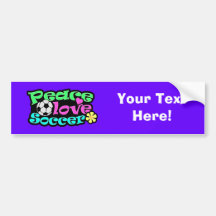 Peace, Love, Soccer; Retro Bumper Stickers