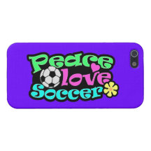 Peace, Love, Soccer; Retro iPhone 5 Cases