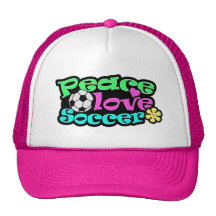 Peace, Love, Soccer; Retro Mesh Hats