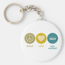 Peace Love Soil Science Keychain