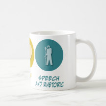 Peace Love Speech and Rhetorical Studies Mugs