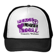 PEACE LOVE STOP Domestic Violence T-Shirts Mesh Hat