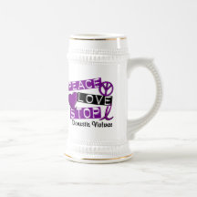 PEACE LOVE STOP Domestic Violence T-Shirts Mugs