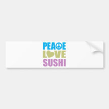 Peace Love Sushi Bumper Sticker