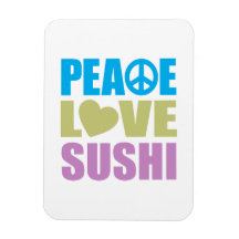 Peace Love Sushi Magnets