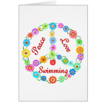 Peace Love Swimming Card