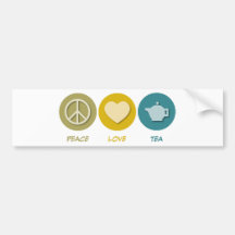 Peace Love Tea Bumper Sticker