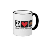 Peace, Love, Thanksgiving Ringer Mug mugs