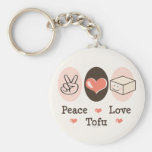 Peace Love Tofu Keychain