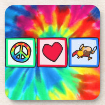 Peace, Love, Trojans Beverage Coasters