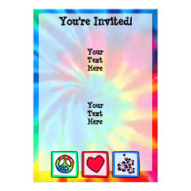 Peace, Love,  Tropical Flowers Custom Invites