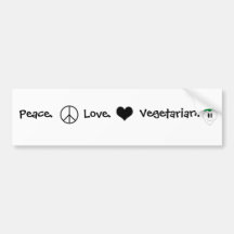 Peace, Love, Vegetarian Bumper Stickers