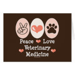 Peace Love Veterinary Medicine Blank Note Card