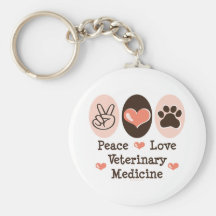 Peace Love Veterinary Medicine Key Chain
