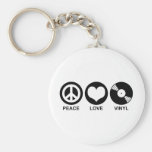 Peace Love Vinyl Keychain